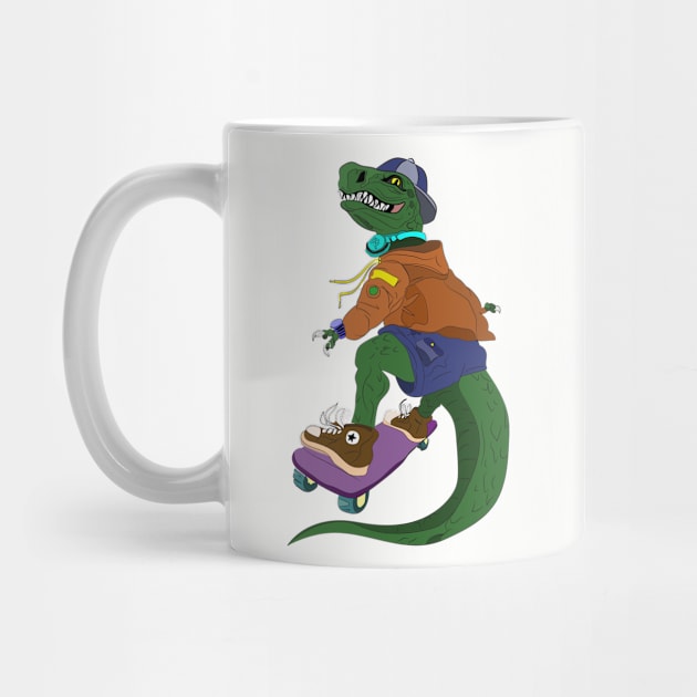 Skateboarder Crocodile by Farida design